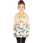 Mountain Birds River Sunset Nature Kids  Double Breasted Button Coat