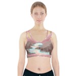 Mountain Birds River Sunset Nature Sports Bra With Pocket
