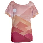 Mountains Sunset Landscape Nature Women s Oversized T-Shirt