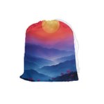 Valley Night Mountains Drawstring Pouch (Large)