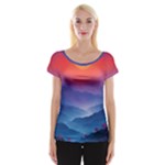 Valley Night Mountains Cap Sleeve Top