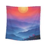 Valley Night Mountains Square Tapestry (Small)
