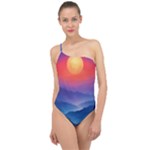 Valley Night Mountains Classic One Shoulder Swimsuit