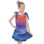 Valley Night Mountains Kids  Tie Up Tunic Dress