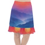 Valley Night Mountains Fishtail Chiffon Skirt