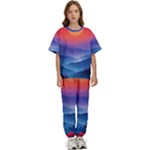 Valley Night Mountains Kids  T-Shirt and Pants Sports Set