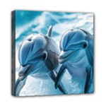 Dolphin Swimming Sea Ocean Mini Canvas 8  x 8  (Stretched)