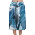 Dolphin Swimming Sea Ocean Velvet Flared Midi Skirt