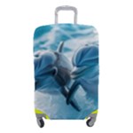 Dolphin Swimming Sea Ocean Luggage Cover (Small)