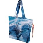 Dolphin Swimming Sea Ocean Drawstring Tote Bag