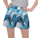 Dolphin Swimming Sea Ocean Women s Ripstop Shorts