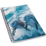 Dolphin Swimming Sea Ocean 5.5  x 8.5  Notebook
