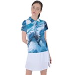 Dolphin Swimming Sea Ocean Women s Polo T-Shirt
