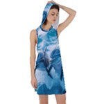 Dolphin Swimming Sea Ocean Racer Back Hoodie Dress