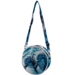 Dolphin Swimming Sea Ocean Crossbody Circle Bag