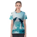 Dolphin Sea Ocean Women s Sport Mesh T-Shirt