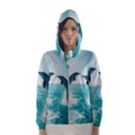 Dolphin Sea Ocean Women s Hooded Windbreaker