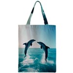 Dolphin Sea Ocean Zipper Classic Tote Bag