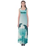 Dolphin Sea Ocean Empire Waist Maxi Dress