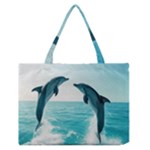 Dolphin Sea Ocean Zipper Medium Tote Bag