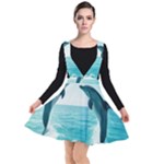 Dolphin Sea Ocean Plunge Pinafore Dress
