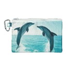 Dolphin Sea Ocean Canvas Cosmetic Bag (Medium)
