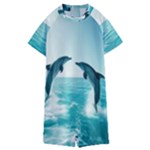 Dolphin Sea Ocean Kids  Boyleg Half Suit Swimwear
