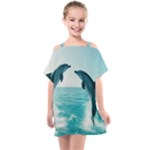 Dolphin Sea Ocean Kids  One Piece Chiffon Dress