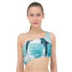 Dolphin Sea Ocean Spliced Up Bikini Top 