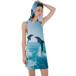 Dolphin Sea Ocean Racer Back Hoodie Dress
