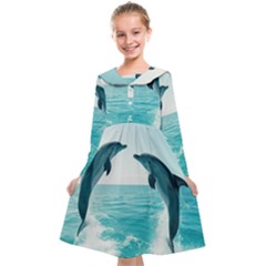 Dolphin Sea Ocean Kids  Midi Sailor Dress from UrbanLoad.com