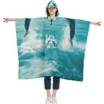 Dolphin Sea Ocean Women s Hooded Rain Ponchos