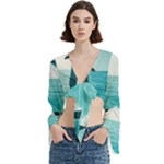 Dolphin Sea Ocean Trumpet Sleeve Cropped Top