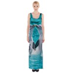 Dolphins Sea Ocean Thigh Split Maxi Dress