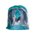 Dolphins Sea Ocean Drawstring Pouch (XL)