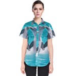 Dolphins Sea Ocean Women s Short Sleeve Shirt