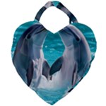 Dolphins Sea Ocean Giant Heart Shaped Tote