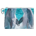 Dolphins Sea Ocean Canvas Cosmetic Bag (XL)