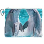 Dolphins Sea Ocean Canvas Cosmetic Bag (XXL)