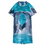 Dolphins Sea Ocean Kids  Boyleg Half Suit Swimwear