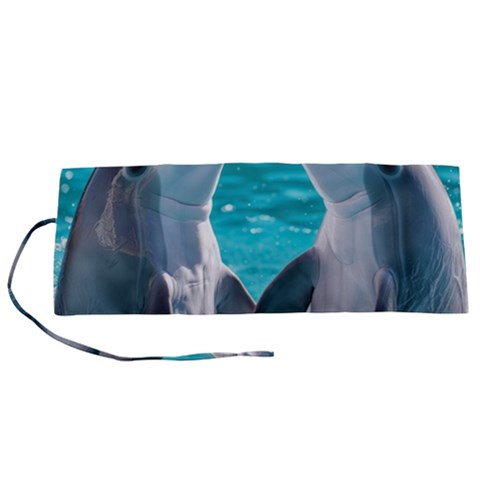 Dolphins Sea Ocean Roll Up Canvas Pencil Holder (S) from UrbanLoad.com