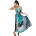 Dolphins Sea Ocean Backless Maxi Beach Dress