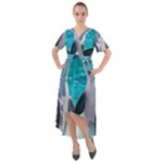 Dolphins Sea Ocean Front Wrap High Low Dress