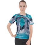 Dolphins Sea Ocean Women s Sport Raglan T-Shirt