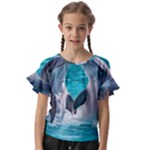 Dolphins Sea Ocean Kids  Cut Out Flutter Sleeves