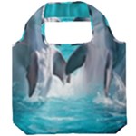 Dolphins Sea Ocean Foldable Grocery Recycle Bag