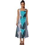 Dolphins Sea Ocean Square Neckline Tiered Midi Dress