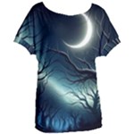 Moon Moonlit Forest Fantasy Midnight Women s Oversized T-Shirt