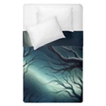 Moon Moonlit Forest Fantasy Midnight Duvet Cover Double Side (Single Size)