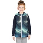 Moon Moonlit Forest Fantasy Midnight Kids  Hooded Puffer Vest